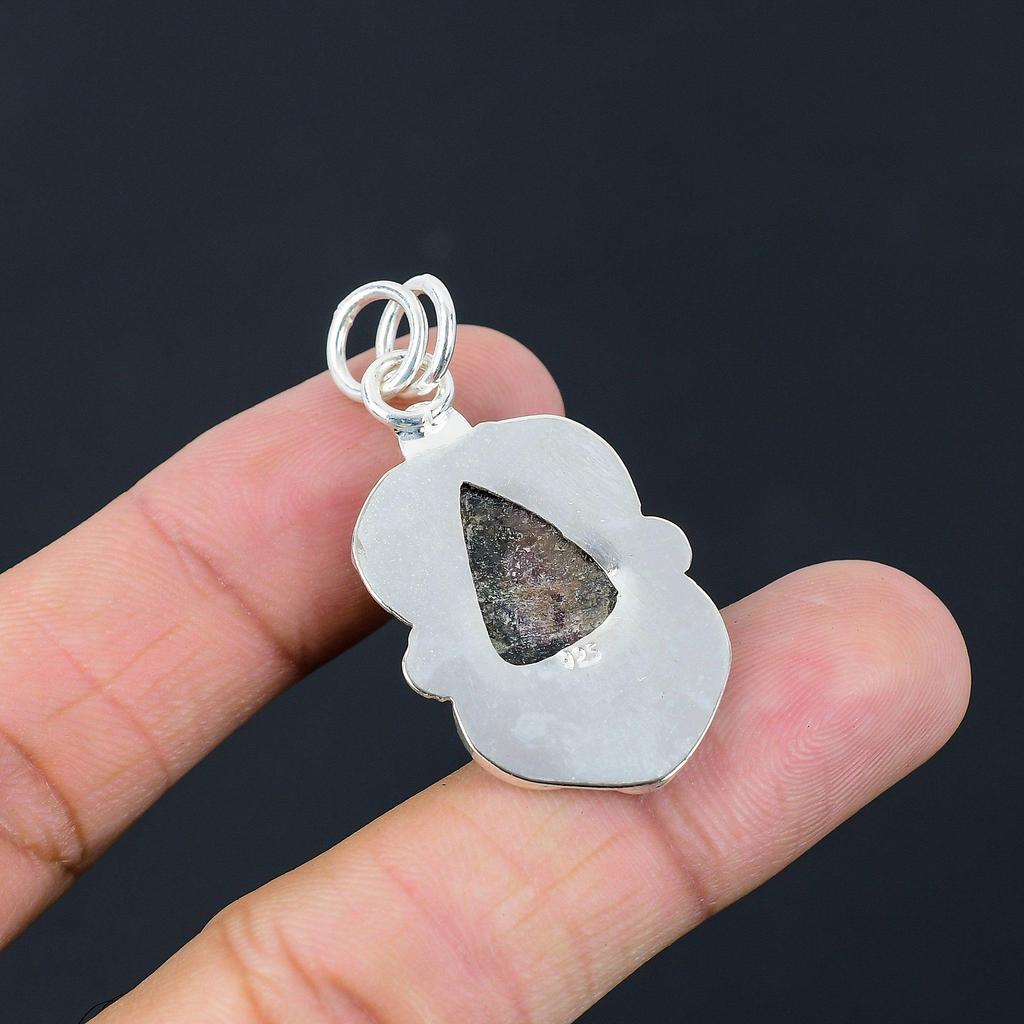 Friendship Day Deal Heart Chakra Rhodonite Stone New Pendant 925 Sterling Silver