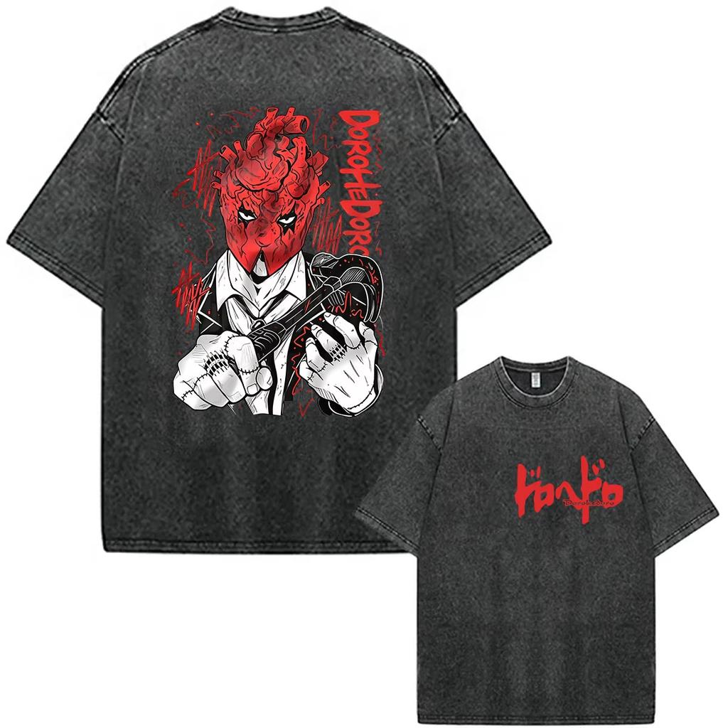 Summer Hot Sale Japanese Anime Dorohedoro Kaiman Washed T Shirts Unisex Harajuku Fashion Tshirt Short Sleeve Casual Clothing