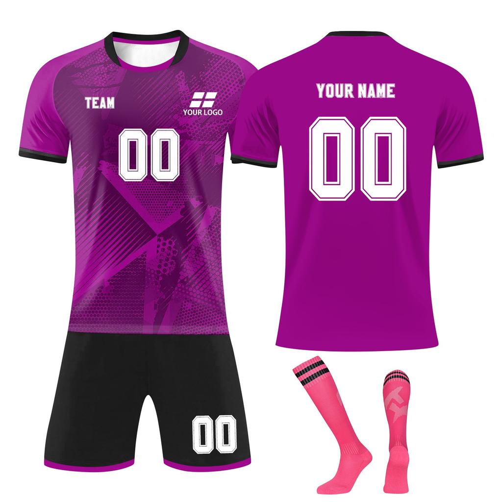 Men's Soccer Jersey Set Breathable Quick-Dry Sportswear with Shorts & Socks for Training & Matches