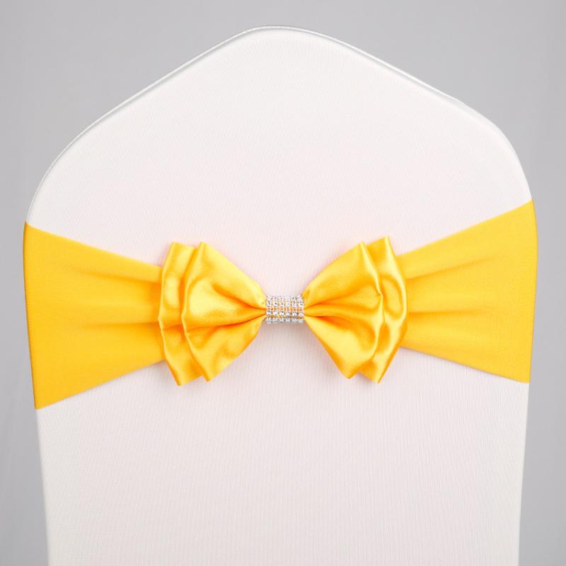 Spandex Chair Sash Sophisticated Wedding Chair Sash Satin Chair Ribbon Multifunctional Double Layer Bow Tie For Banquets Halls