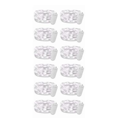 12PCS 0.03W Button String Lights Cold White Light 20 LED 3V Flexible IP65 Waterproof for Wedding
