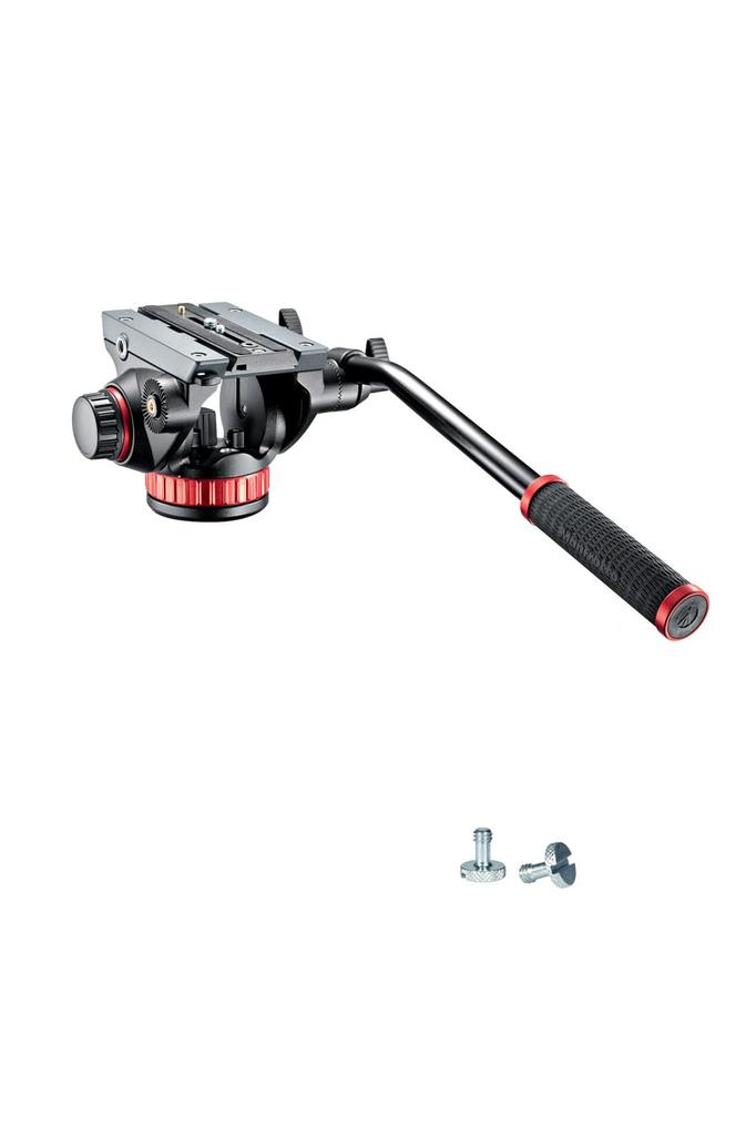 Manfrotto MVH502 Pro Fluid Video Head with Flat Increased Screw 10kg Load Counterbalanced Fluid Ideal for Super Telephoto Lens JP A00072BMN Base,