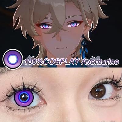 1 paio di lenti a contatto colorate per cosplay in avventurina, contatti per Halloween Honkai Star Rail