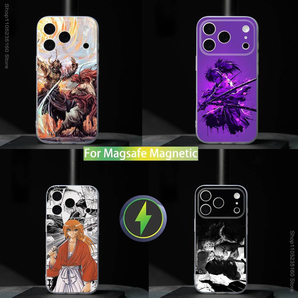 Hot Rurouni K-Kenshin For iPhone 17,16,15,14,13,12,11,Pro,Max,Plus,Mini,SE4,E Magnetic For Magsafe Wireless Charging Phone Case