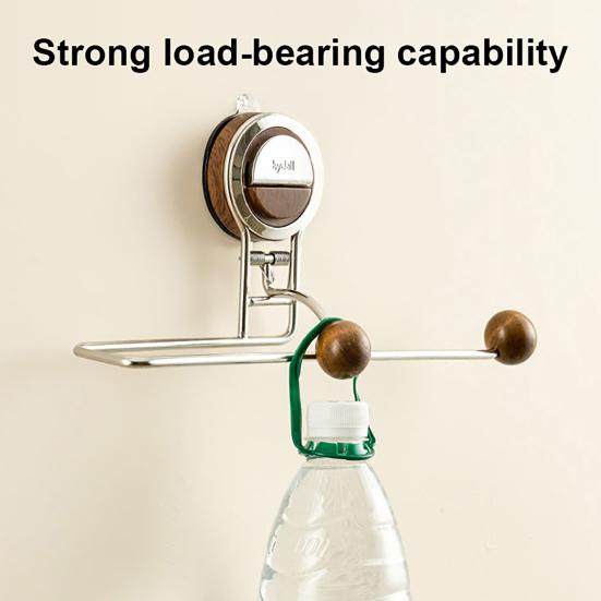 Kitchen Paper Towel Storage Rack with Suction Cup And Automatic Spring Push Rod Paper Roll Holder for