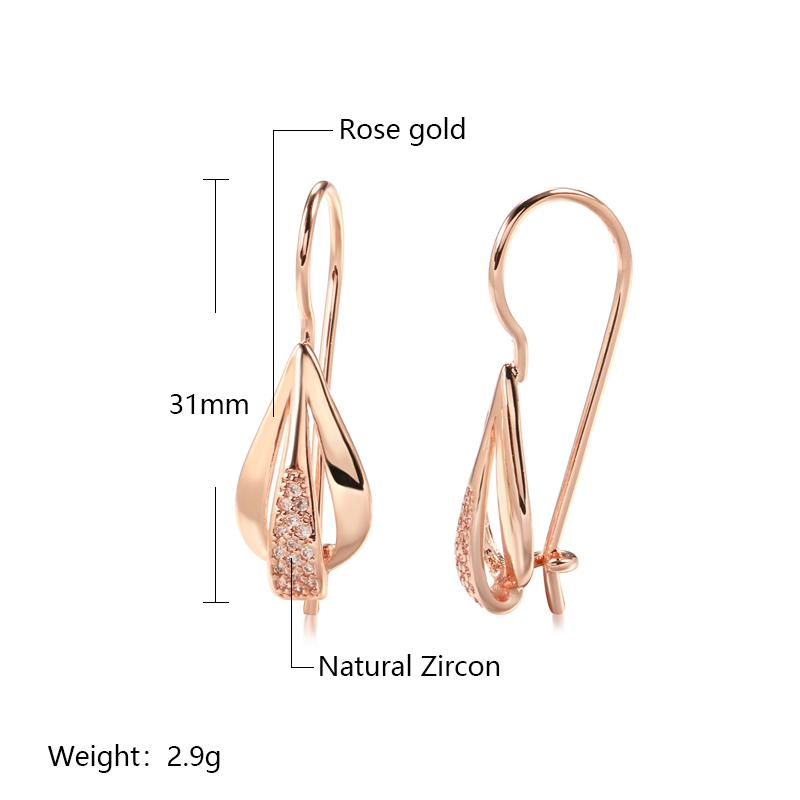Kinel Rose Gold English Drop Earrings For Women