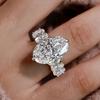 Gorgeous Women Wedding Rings with Oval Cubic Zirconia Elegant Engagement Anniversary Party Lady Accessory Fashion Jewelry