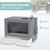 Closed Cat Litter Box with Lid and Double Entrance, Removable Drawer, Scoop and Brush, Grey