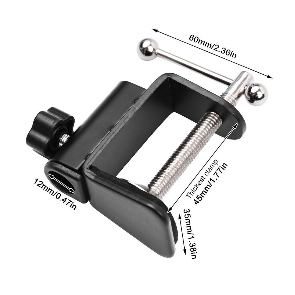 2pcs Adjustable Positioning Screw Microphone Stand Clamp Table Clamp C-Shaped Clamp Mic Suspension