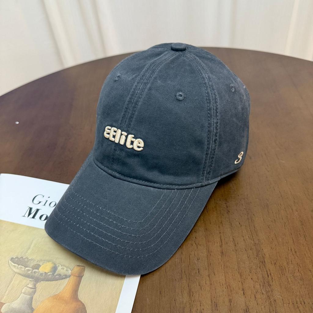 Fashion Hat Korean version of fashion washed baseball cap women's spring and summer three-dimensional letter embroidered peaked cap versatile trendy b
