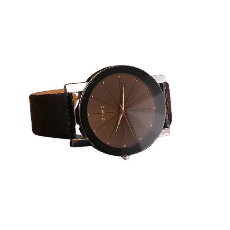 Stylish Pattern Pu Leather Strap Fashion Watch For Couples Men Women Students