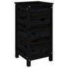 Plant Pot Black 40x40x78 Cm Solid Pine Wood