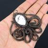 Dendrite Opal 999 Copper Wire Wrapped Pendant, Handmade Gemstone Jewelry Pendant Gift For Birthday