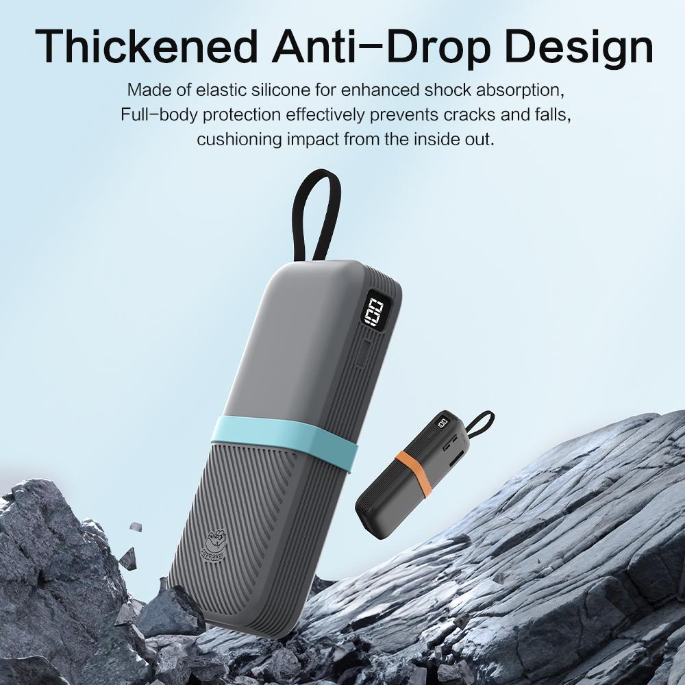 SIKAI Silicone Case For CUKTECH CP25 45W 20000mAh Power Bank Two-Way Fast Charge Self Portable Powerbank Includes Cable Strap