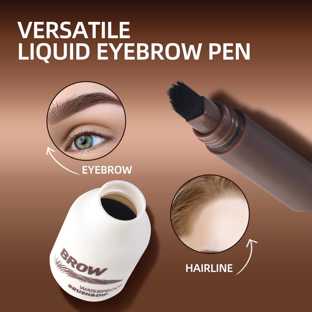 Dark Brown Waterproof Eyebrow Cream with Brush for Long-Lasting, Natural Finish