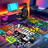 Custom Name Personalized Geometry Dash Print Carpet, Versatile Home Decor Rug, for Playroom, Apartment, Balcony, Entryway, Hallway Gift