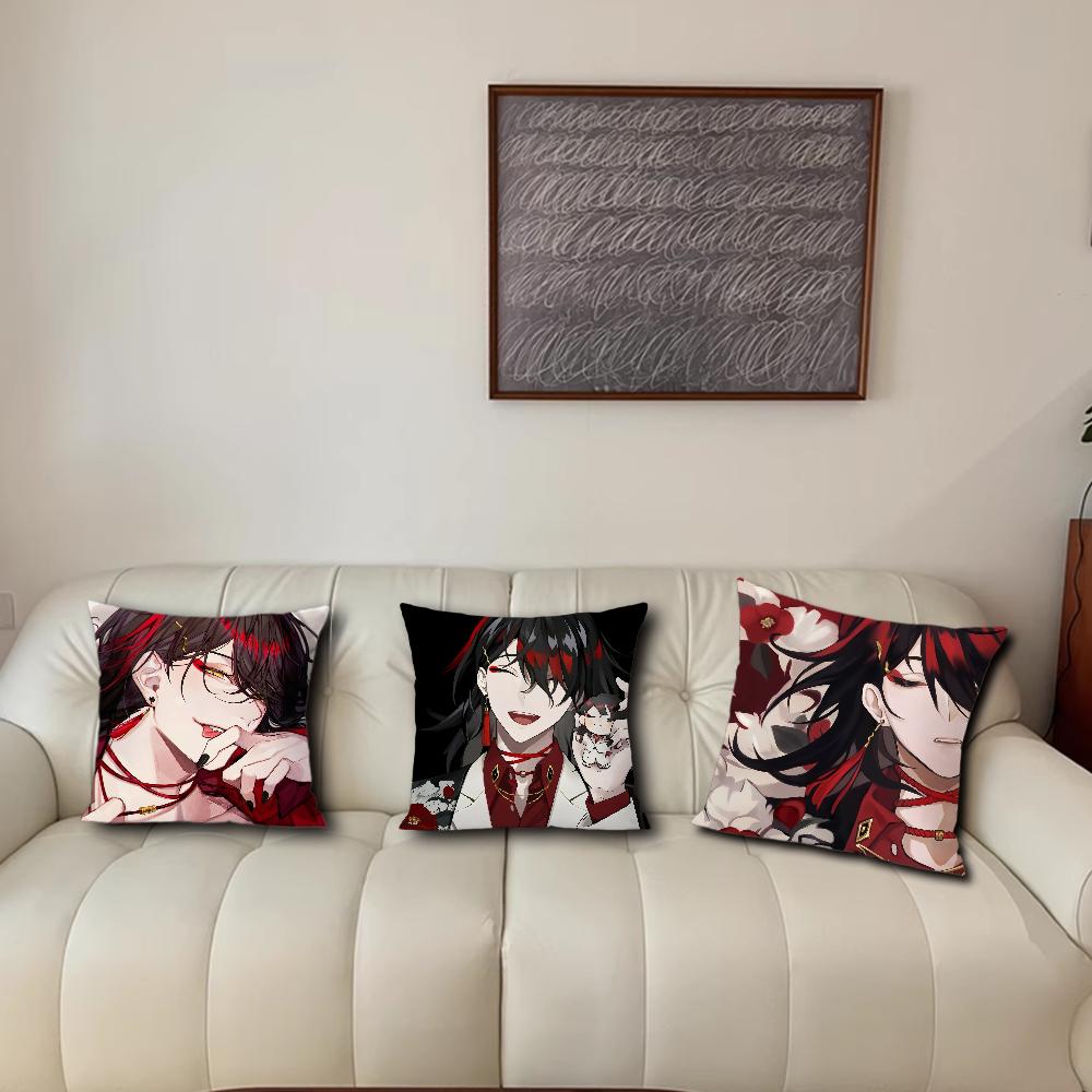 Vtuber Vox Akuma Cute Anime cushion For Bedroom Car Coffee Shop Room Soft and Living Room Sofa Decorative Pillow Cover Case