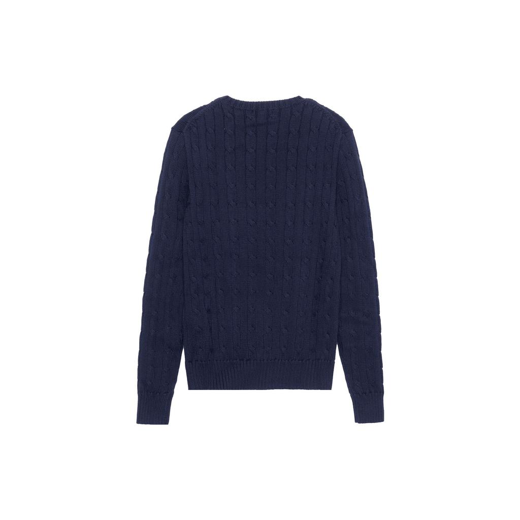 Polo Ralph Lauren SS23 Solid Color Logo Embroidered Cable Knit Sweater Women Sweater Navy-Blue 211747397-001
