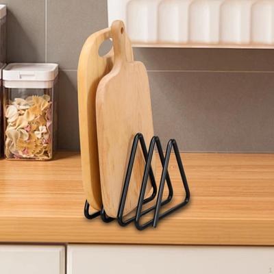 Kovový stojan na prkénka, dělený stojan se 4 sloty na kuchyňskou desku