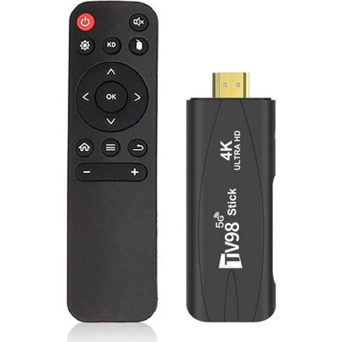 Stick TV 1+8G multimédia 5G WIFI HD clé TV avec télécommande double bande Android TV Box TV98