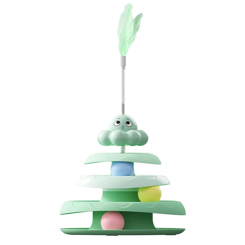 Kitten Teaser Play Disc: Boredom Relief Wand & Turntable Cat Toy