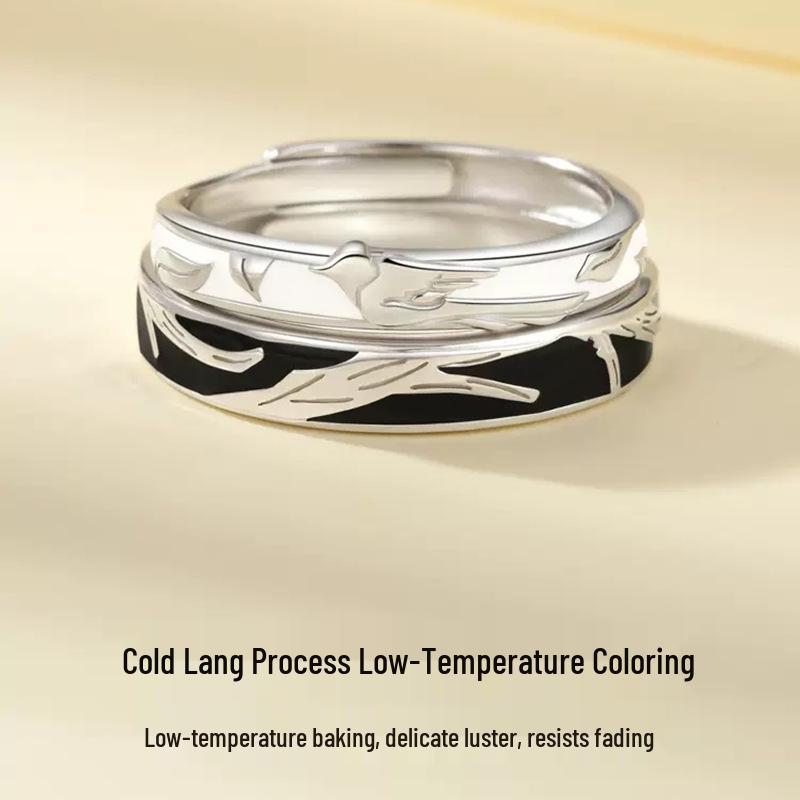 Sterling Silver Bird & Blue Gum Couples Rings: A Unique Christmas Gift for Women & Men.