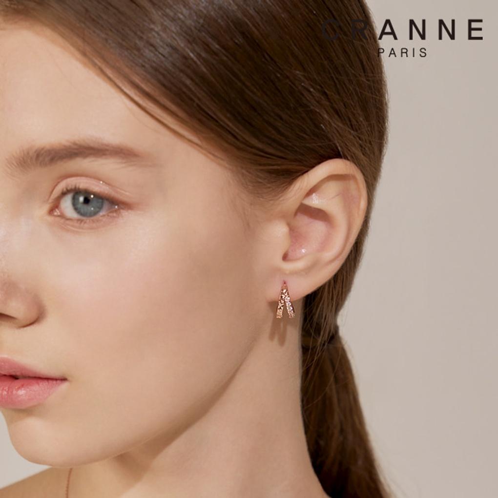 14K Cut Cubic One-Touch Earrings (Gold Filled) C24EGF160