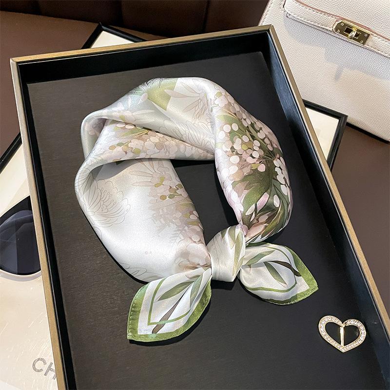 

Модный 100% Натуральный Шелковый Платок 53см Квадратный Бандо Женский Шелковый Темперамент Маленький Платок Шейный Декоративный Шарф Принтованные Шарфы Real Silk 53x53cm