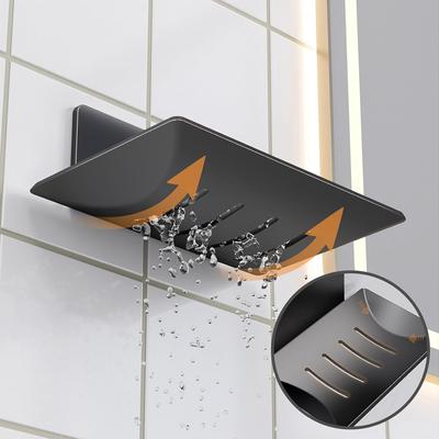 Stainless Steel Bathroom Shower Storage Soap Tray  Soap Mesh Rack Soap Dishes Wall Mounted Drain Soap Dish Box
