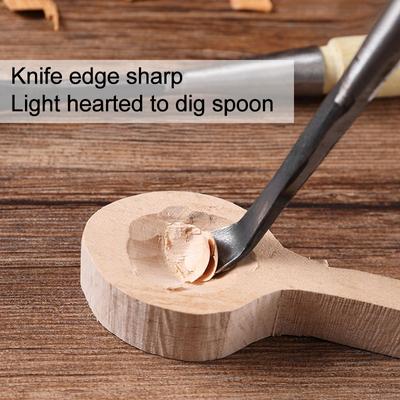 10mm/15mm/20mm DIY Warping Head Carving Knife Carving Chisel Hand Chisel Professional Woodworking Carving Wooden Spoon Making Hand Tools