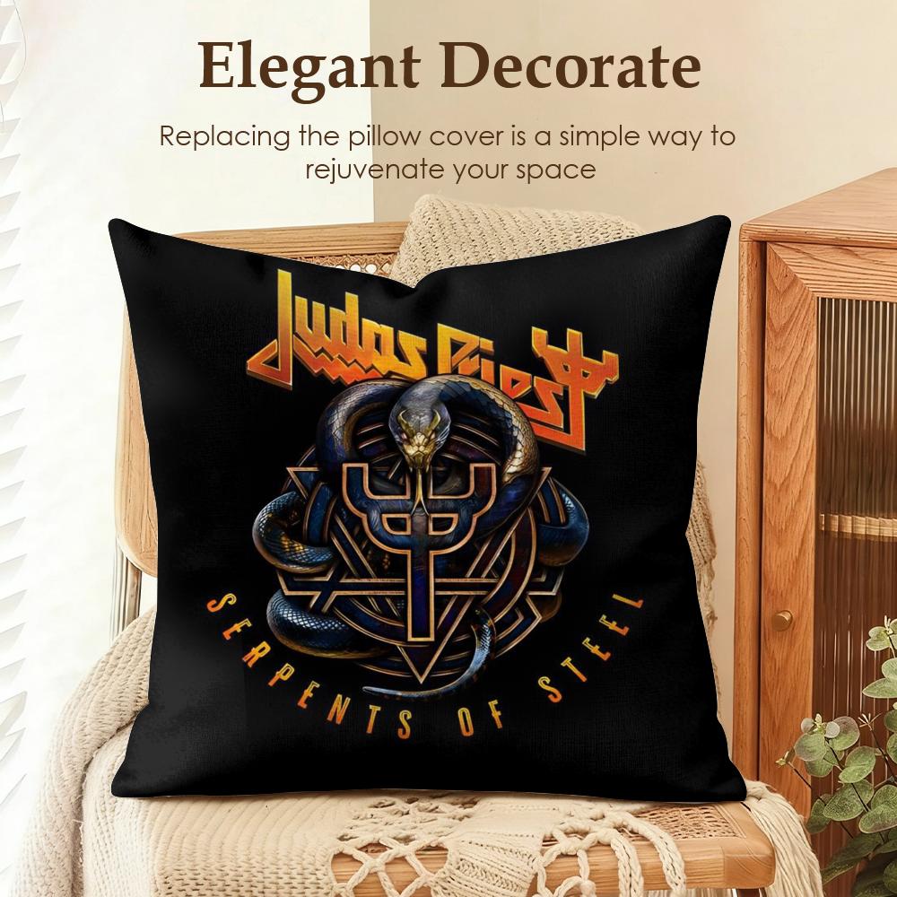 

Band JJudas PPriest Cushion Cover Natural Linen Organic Fabric DoubleSided Printing Sofa Home Decor Gift Pillow Case 30x30cm