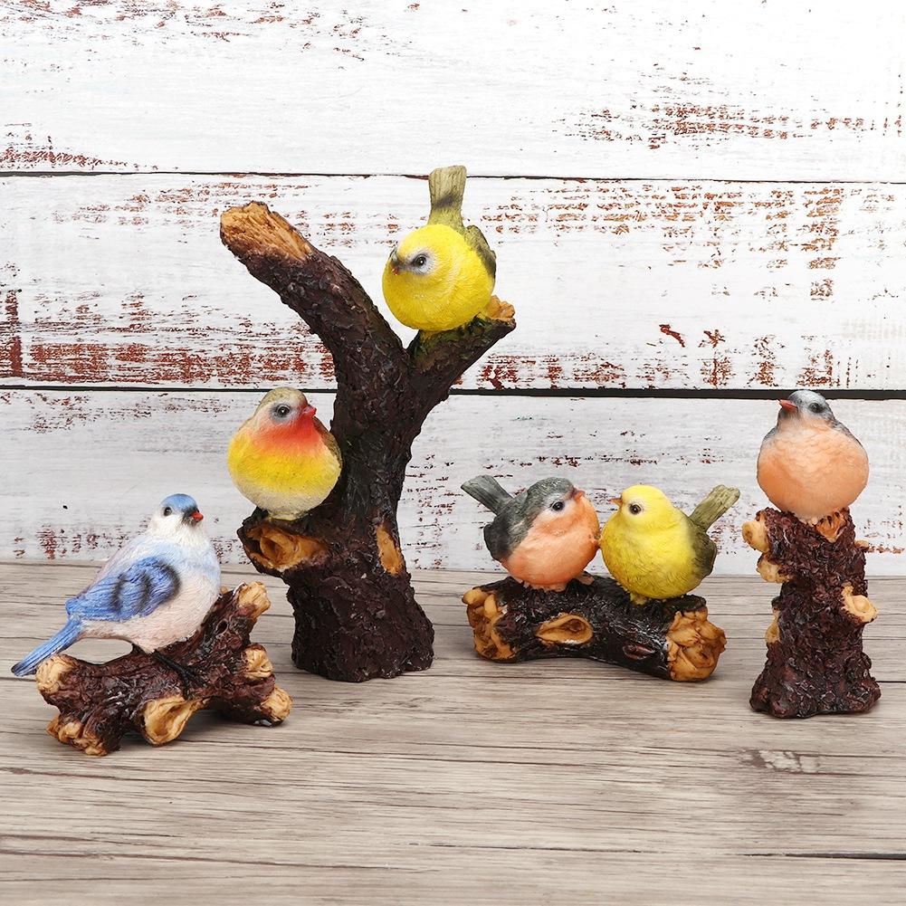 4pcs/set Lawn Garden Courtyard Resin High Simulation Bird Decoration Animal      Ornament