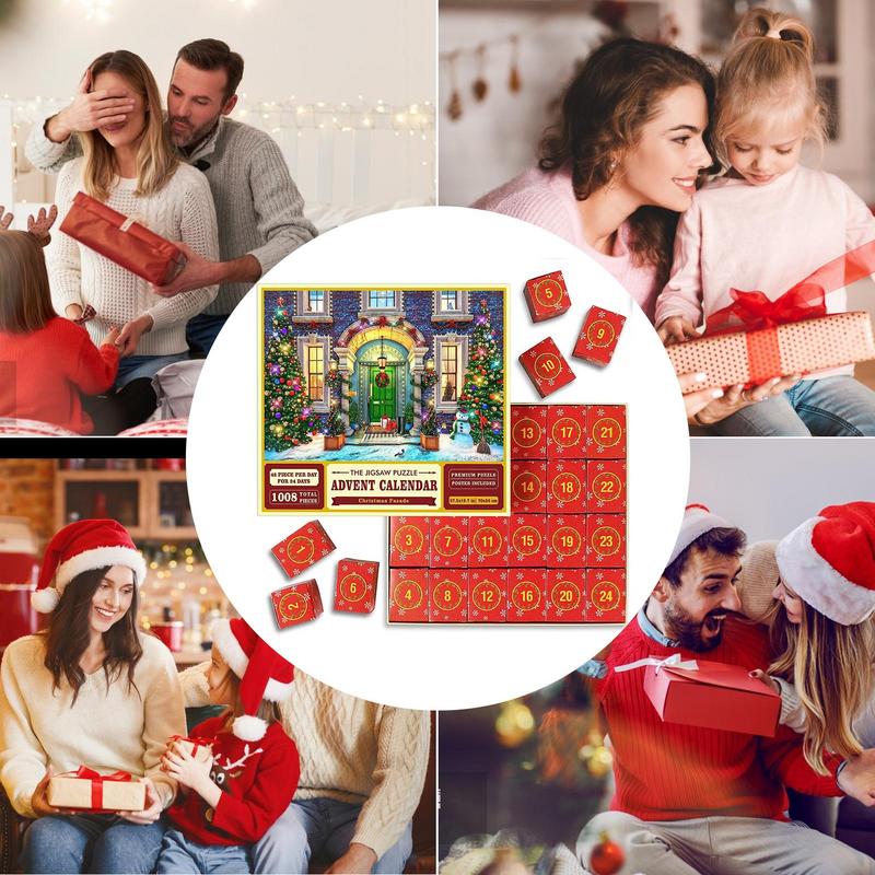 Christmas Advent Calendar Jigsaw Puzzles 2026 Christmas Puzzle Welcoming The Birth Of Jesus 1008pcs Christmas Puzzles Countdown