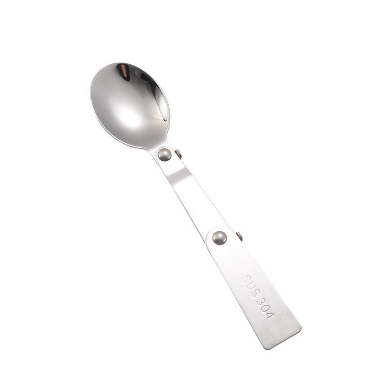 304 Edelstahl Klapplöffelgabel mit Reisebox - Tragbares Outdoor-Picknick-Besteckset.