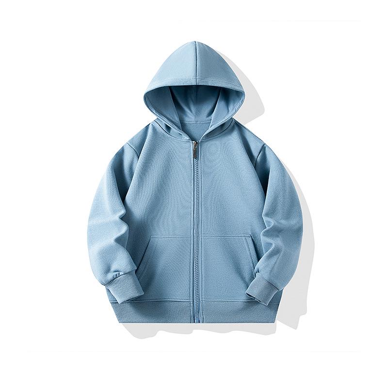 Children's 350g Zipper Patch Pocket Sweatshirt for Spring/Autumn with Logo Print and Embroidery