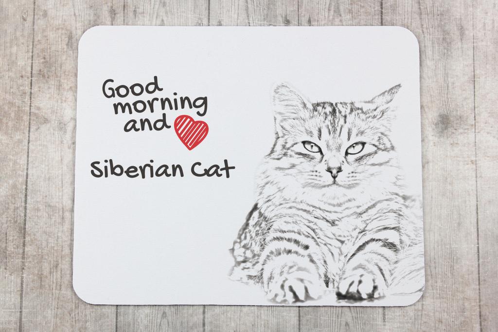 Siberian - mouse pad with print, personalized cat pad, unique gadget for an office worker from the Art-Dog brand