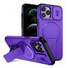 KEYSION Shockproof Magnetic Case for iPhone 11 12 Pro Max Slide Camera Lens Protect Kickstand Wireless Charging Phone Back Cover
