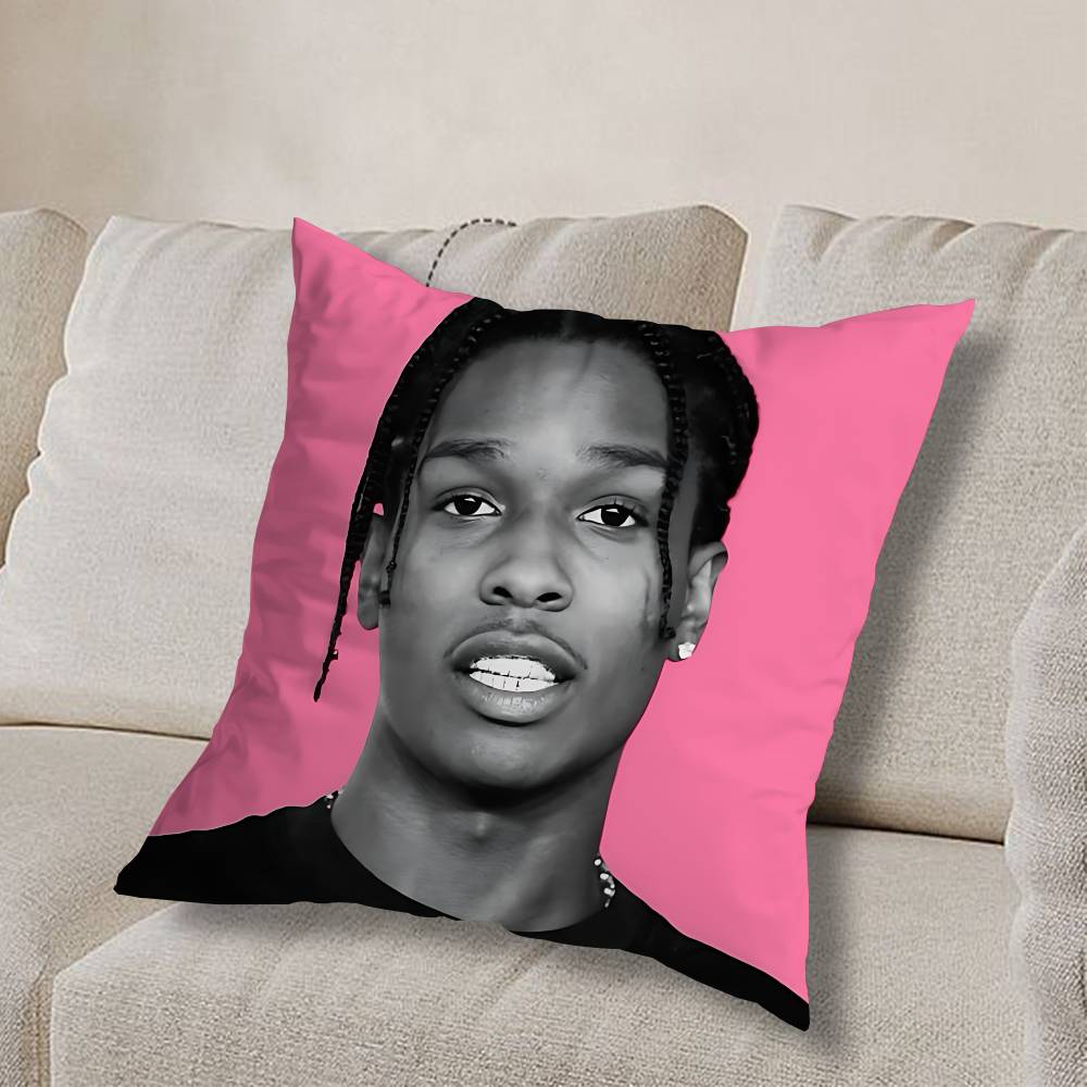 

2026 Latest Punk ASAP Rocky Pillow Case Pillow Case Living Room Sofa Cushion Cover Suitable For Home Bedroom Room Decoration 30cmx30cm