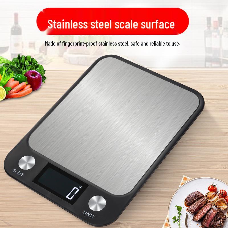 Electronic Kitchen Scale: 10kg/5kg Stainless Steel Platform for Food and Chinese Medicine.