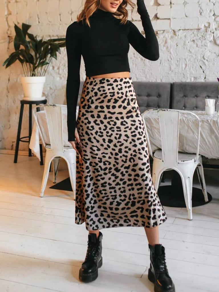 Women Elastic High Waist Satin Zipper Back Mermaid Hem Casual Comfort Skirt Elegant Chic Luxury Fashion Solid Silk Fabric With No Wrinkle
