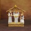 12Pcs LED Nativity Scene Set Resin Christmas Manger Angel Figurines with Star Light Holiday Tabletop Decor for Home Church