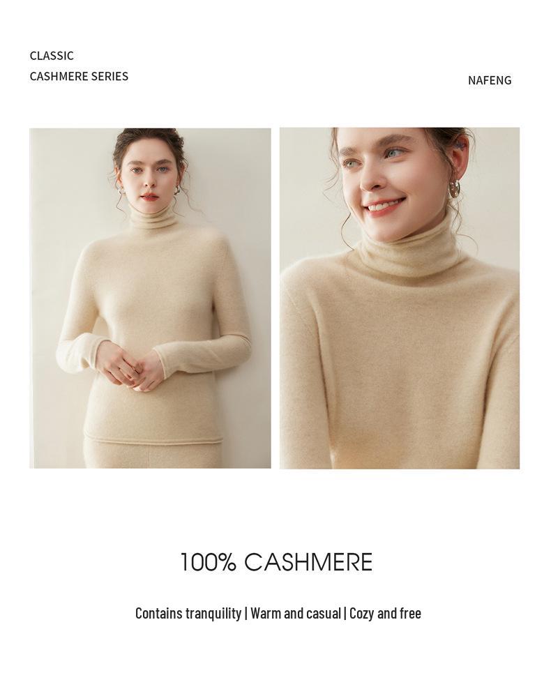 Women's Cashmere Sweater: Autumn/Winter Simple Versatile Pullover Base Layer