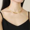 Vnox Klassischer Goldplattierter Choker aus Edelstahl, Trendiges Mehrfach-Kettenglied-Halskette für Damen, Täglicher Schmuck 40+5cm Länge