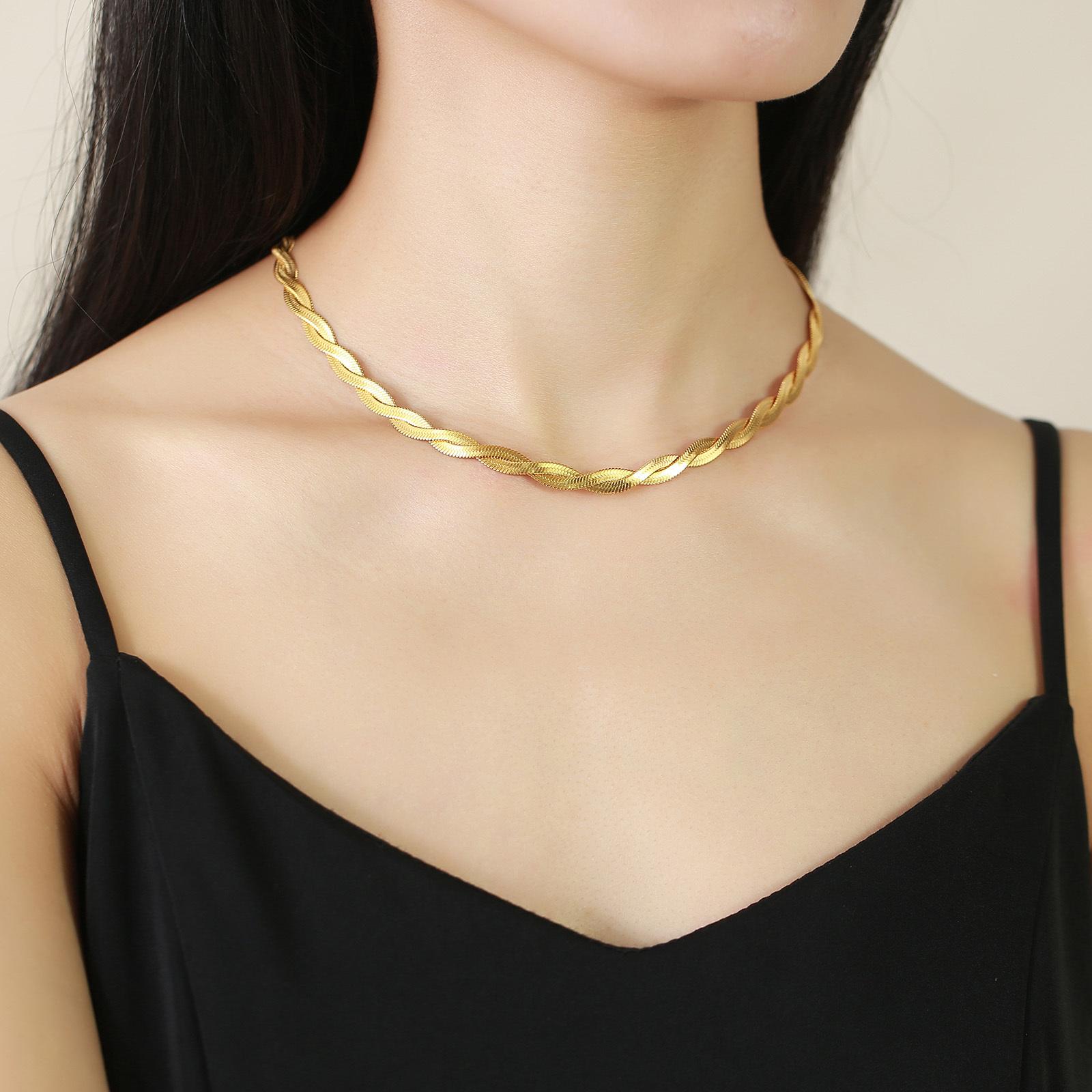 

Vnox Classic Stainless Steel Gold Plated Choker,Trendy Multiple Chain Link Necklace For Women,Daily Jewelry 40+5cm Length