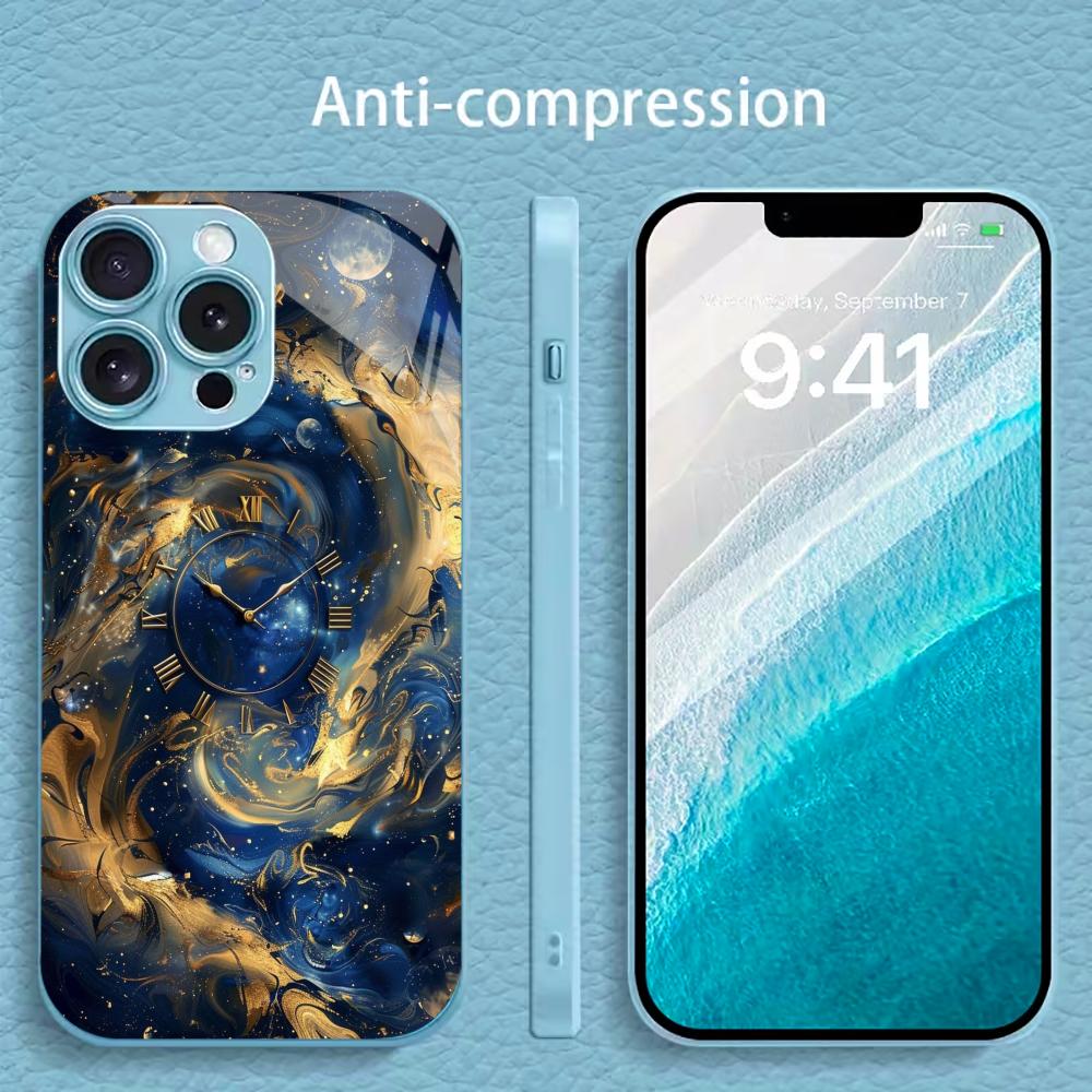 Electroplated Silver Tempered Glass Phone Case for iPhone Case for 11/12/13/14/15/16/17 Pro MAX