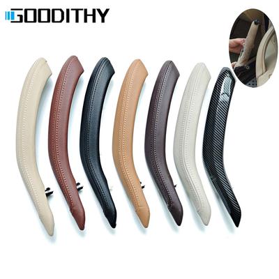 F15 F16 Black Interior Passenger Door Leather Pull Handle Outer Cover Trim Replacement For BMW X5 X6 2014 2015 2016 2017