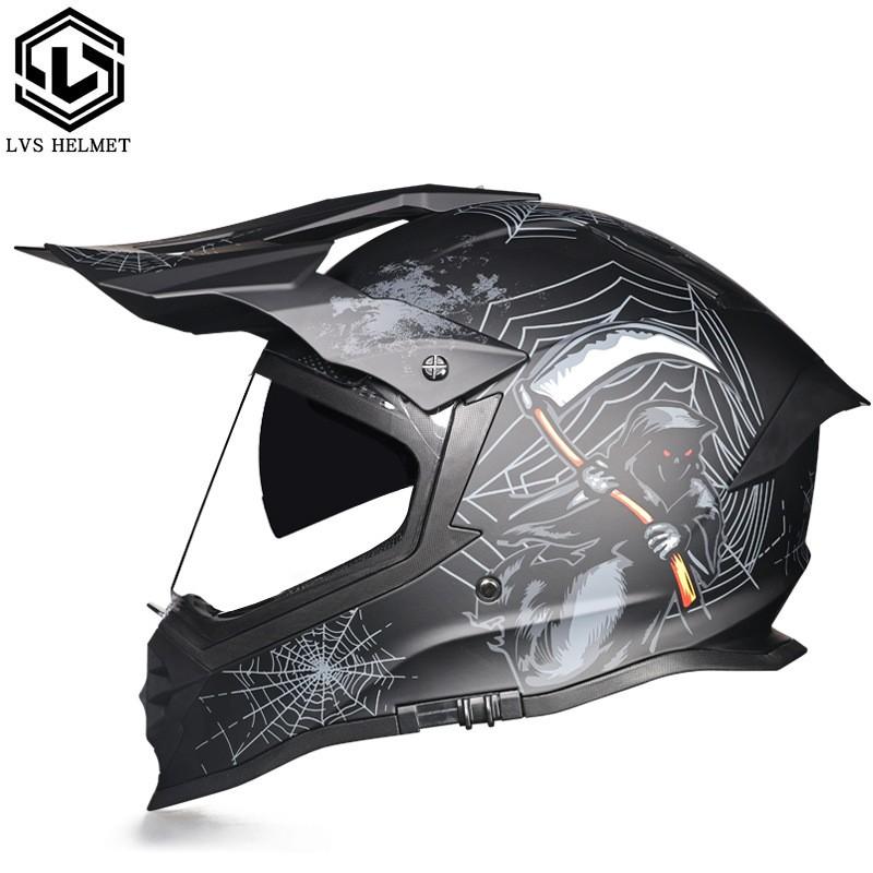 Dual Lens Adventure Motorcycle Helmet Off-Road Street Use DOT ECE Certified Men Women Full Face Riding Gear