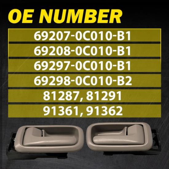 2X Interior Door Handle Trim Rear Left Right Beige For 2000-2006 Toyota Tundra K