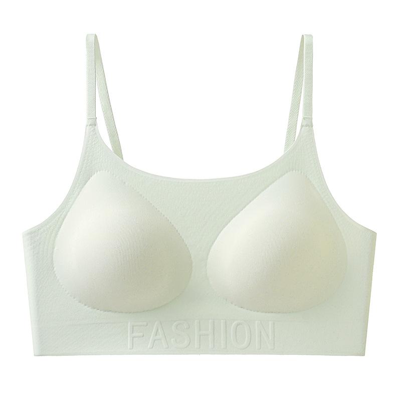 Sommer Dünner BH Damen Fixierte Schale Weste Unsichtbarer BH Nahtloser BH