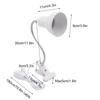 Desk Lamp with Clamp Base and Adjustable Gooseneck, EU US Plug In Clip Lamp for Bed/Cupboard Dorm Room Reading Lamp, Pink